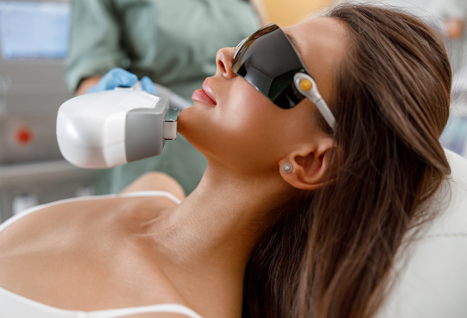 stock image of woman receiving IPL treatment